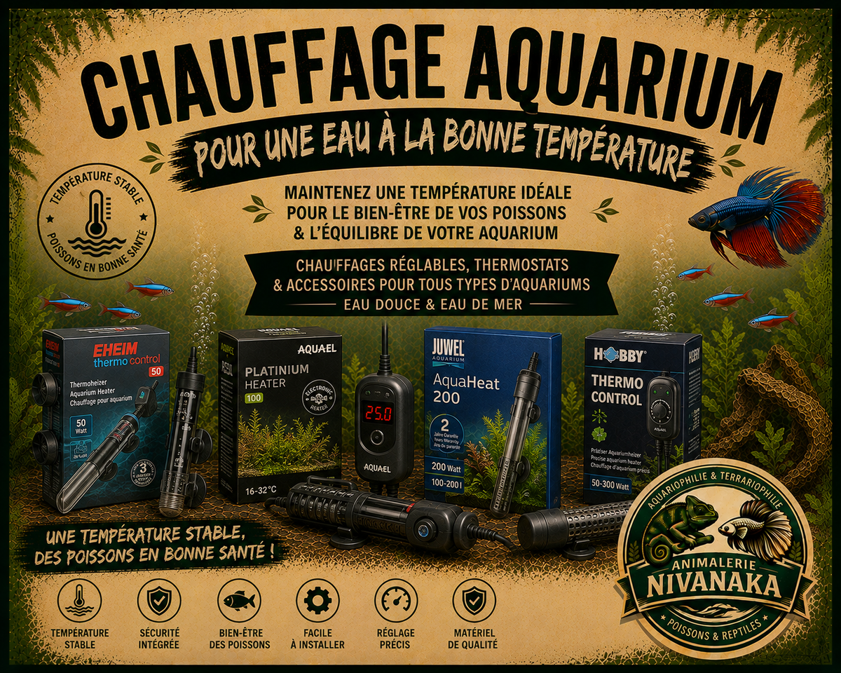 Chauffage pour aquarium - chauffages et thermoplongeurs pour poissons - Nivanaka