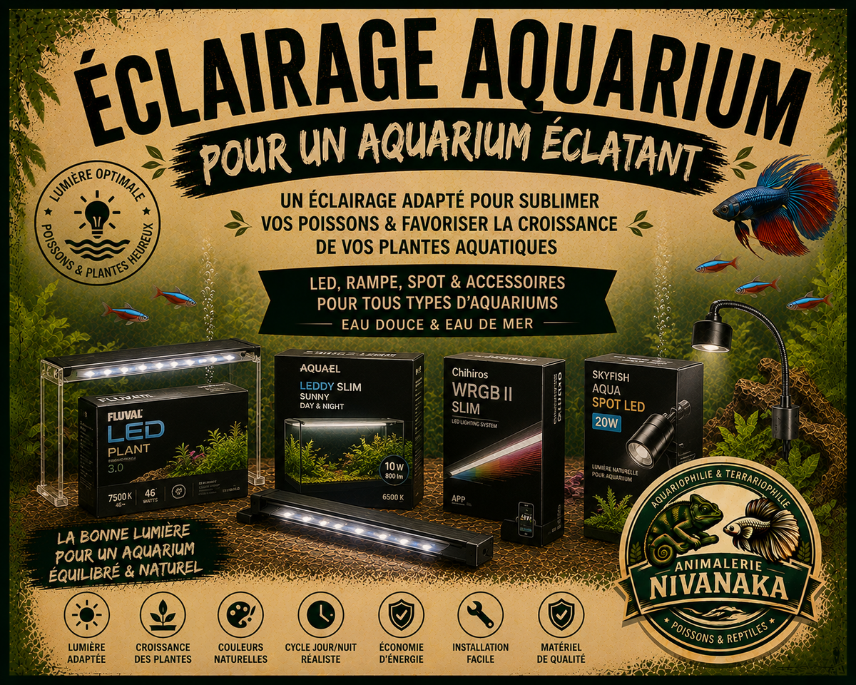 Éclairage pour aquarium - rampes LED et lampes pour poissons et plantes aquatiques - Nivanaka