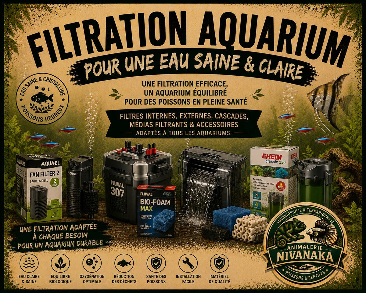 Filtration pour aquarium - filtres et équipements pour une eau propre et saine - Nivanaka