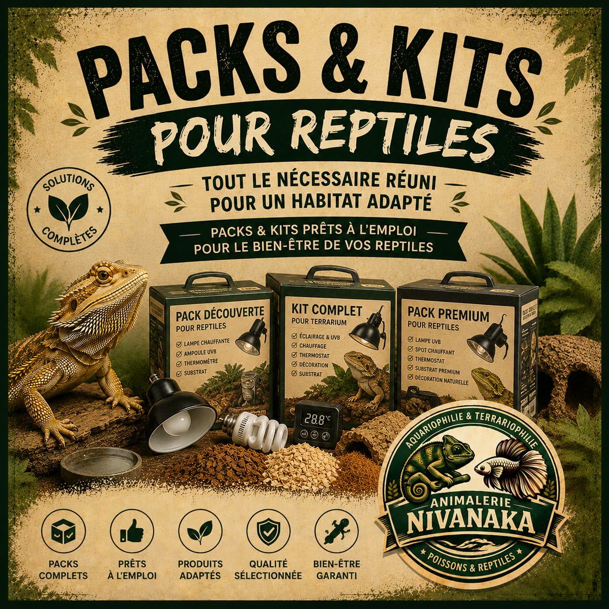 Packs et kits complets pour reptiles et terrariums - Nivanaka