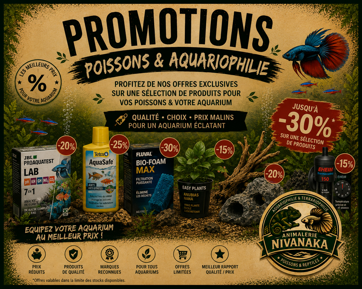 Promotions sur les produits et accessoires pour poissons et aquariophilie - Nivanaka