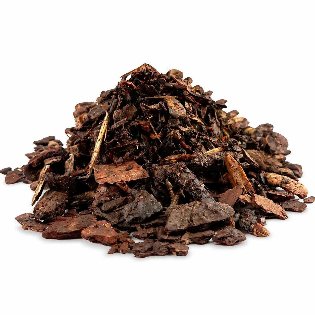 Gros plan sur les morceaux d’écorce du substrat HabiStat Orchid Bark pour terrarium