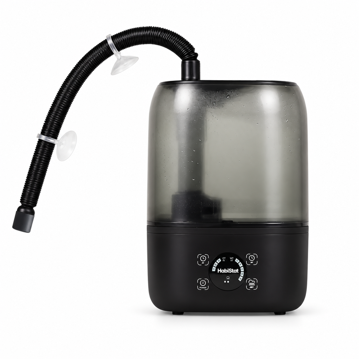 Humidificateur numérique HabiStat avec réservoir, tuyau flexible et ventouses pour terrarium