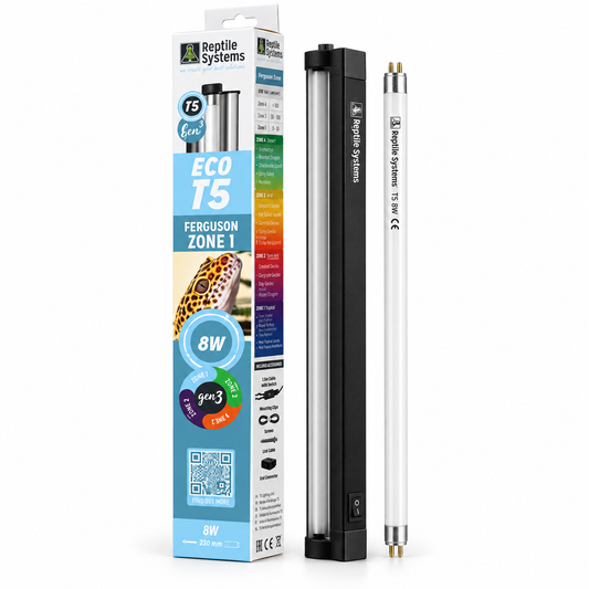 Kit d’éclairage UVB Reptile Systems ECO T5 Gen 3 de 8 W pour reptiles de Ferguson Zone 1