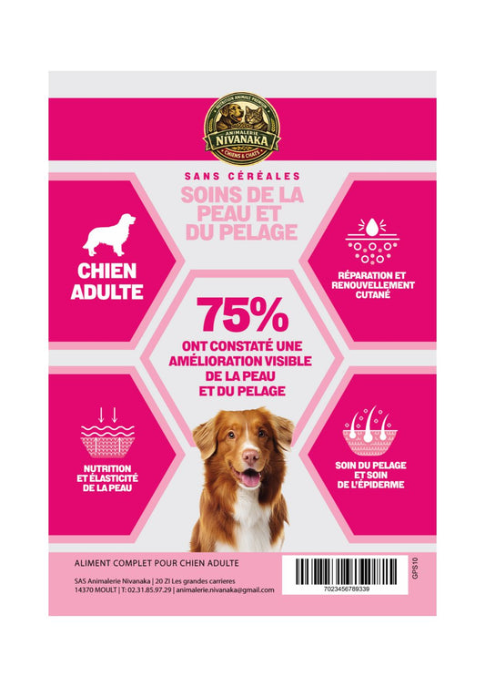 Croquettes Chien Adulte Sans Céréales – Soin de la Peau & du Pelage | Nivanaka