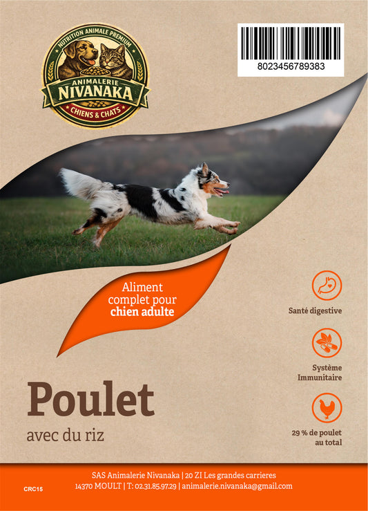 Croquettes Nivanaka Chien Adulte – Poulet & Riz