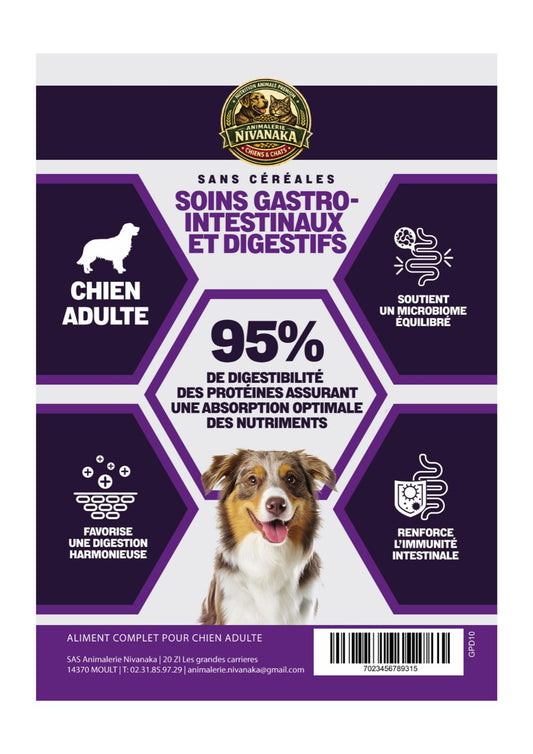 Croquettes Chien Adulte Sans Céréales – Soins Gastro-Intestinaux & Digestifs | Nivanaka