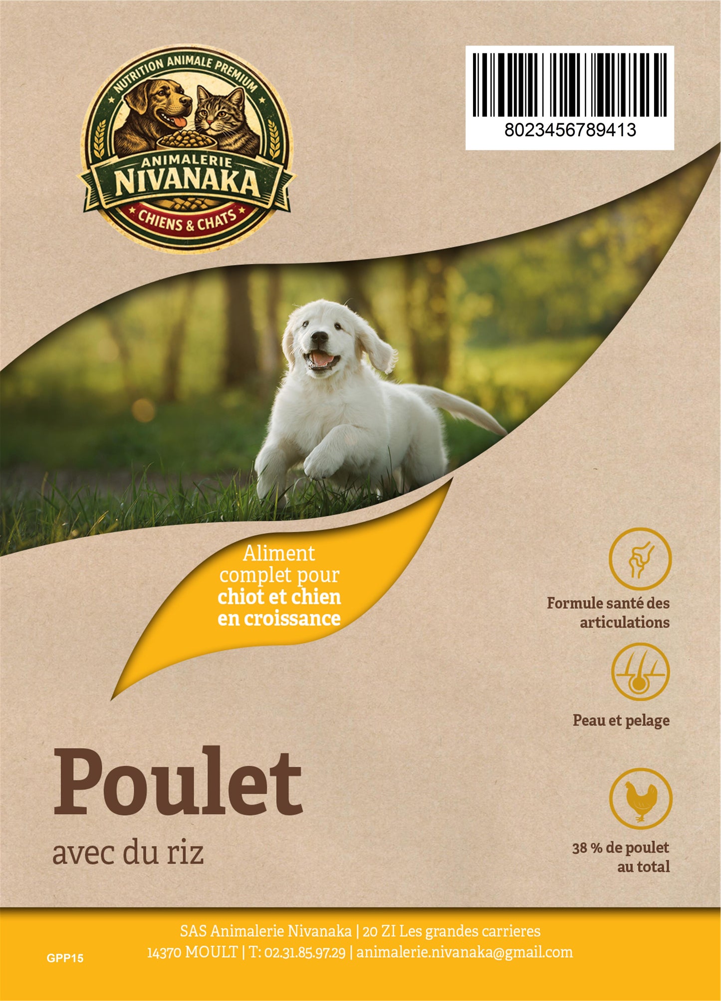 Croquettes Nivanaka Pour Chiots – Poulet & Riz