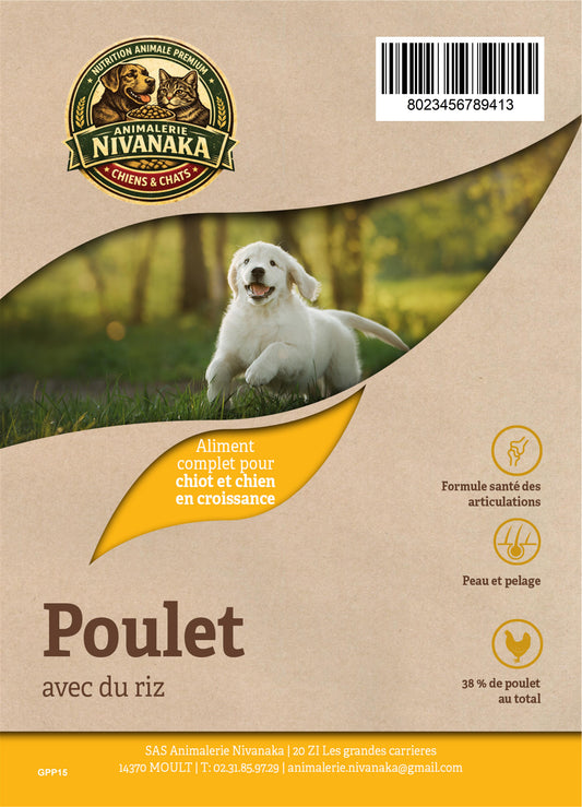 Croquettes Nivanaka Pour Chiots – Poulet & Riz